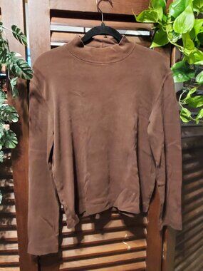 Brown Mock Neck Sweatshirt